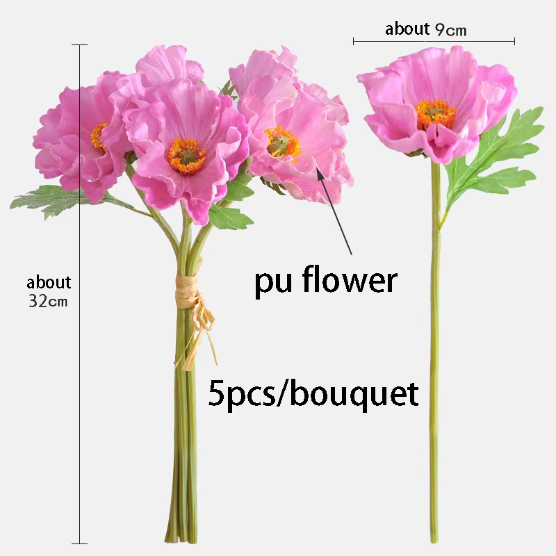 Fleur artificielle de coquelicot de maïs en silicone PU
