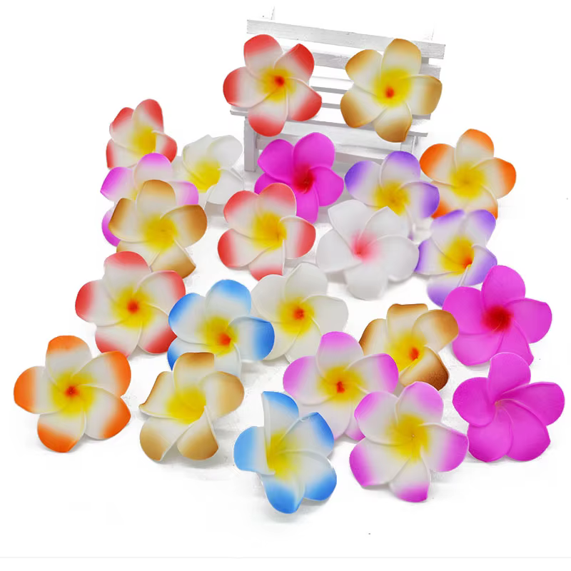 Têtes de fleurs artificielles en mousse de frangipanier