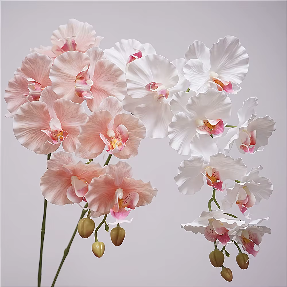 Bouquet de 9 orchidées papillon en latex