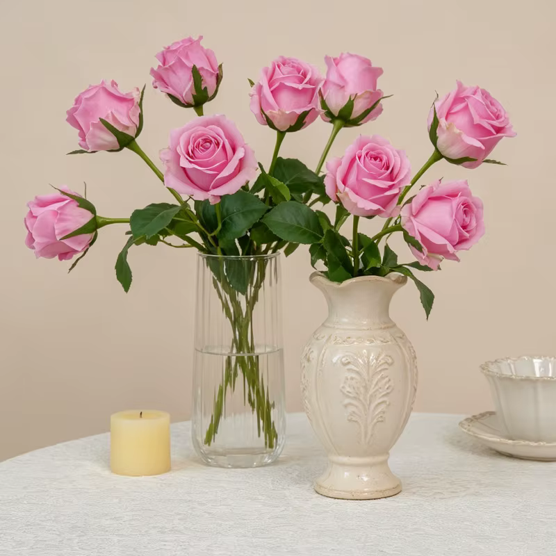 10 pièces de fleurs artificielles blanches au toucher réel