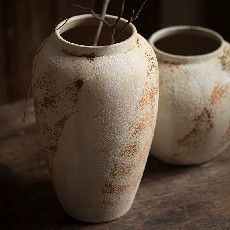 Vase en céramique hydroponique de style Wabi-Sabi