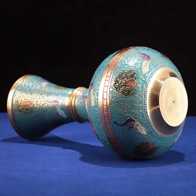 Vase Tibétain en Cuivre pour Décoration de Bureau