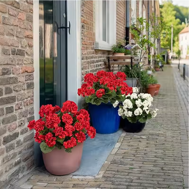 Fleur de géranium artificielle en soie