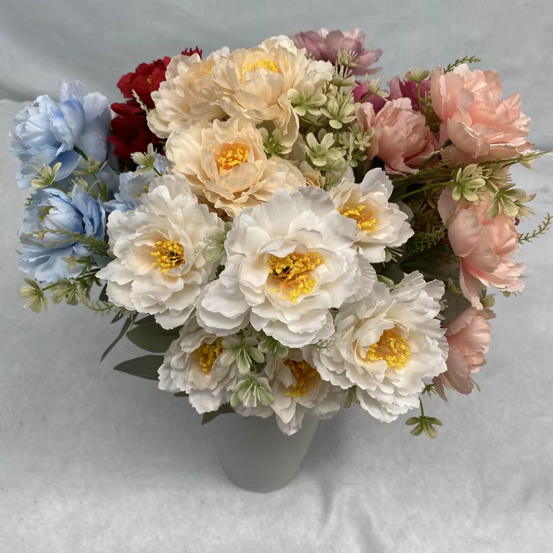 Bouquet de pivoines artificielles à 6 têtes