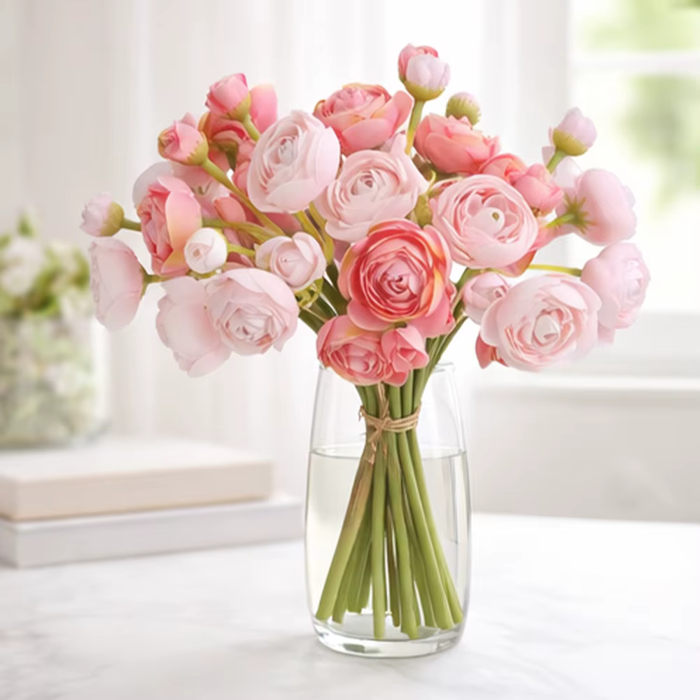 Fleurs artificielles en soie Lotus 6 pièces/lot Mini Ranunculus Bouquet