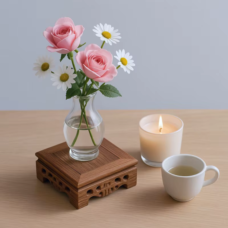 Support de pot de fleurs en bois