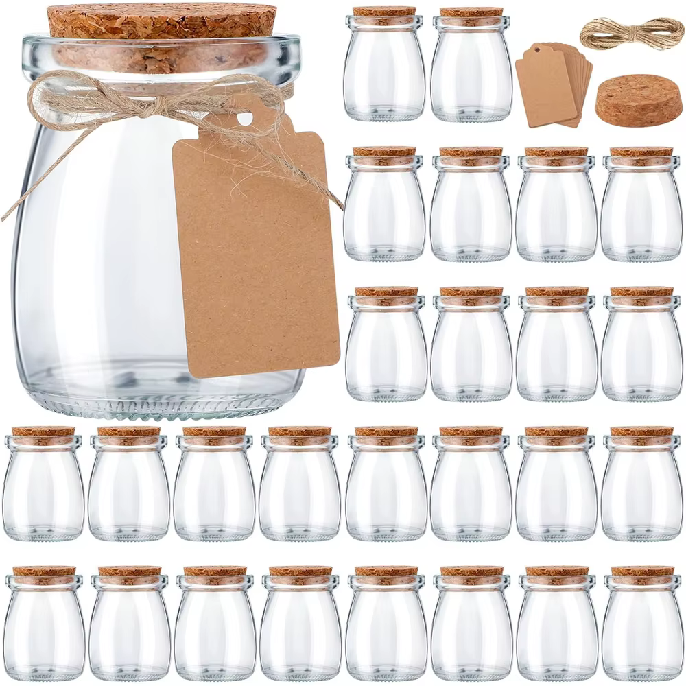 Pots à cadeaux en verre avec couvercle en liège