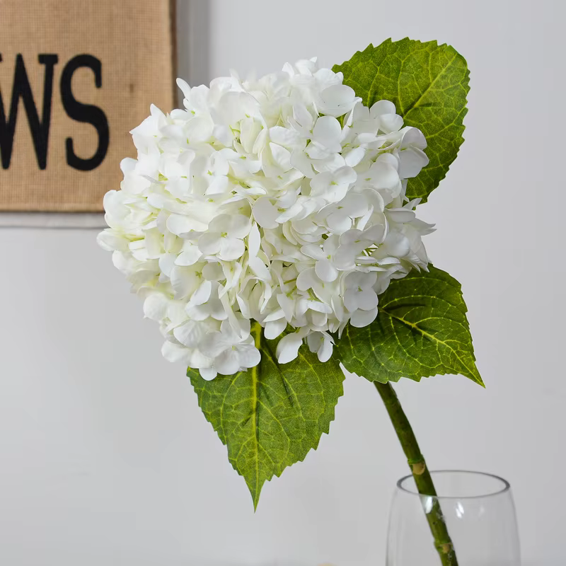 Belle grande fleur d'hortensia artificielle bleue