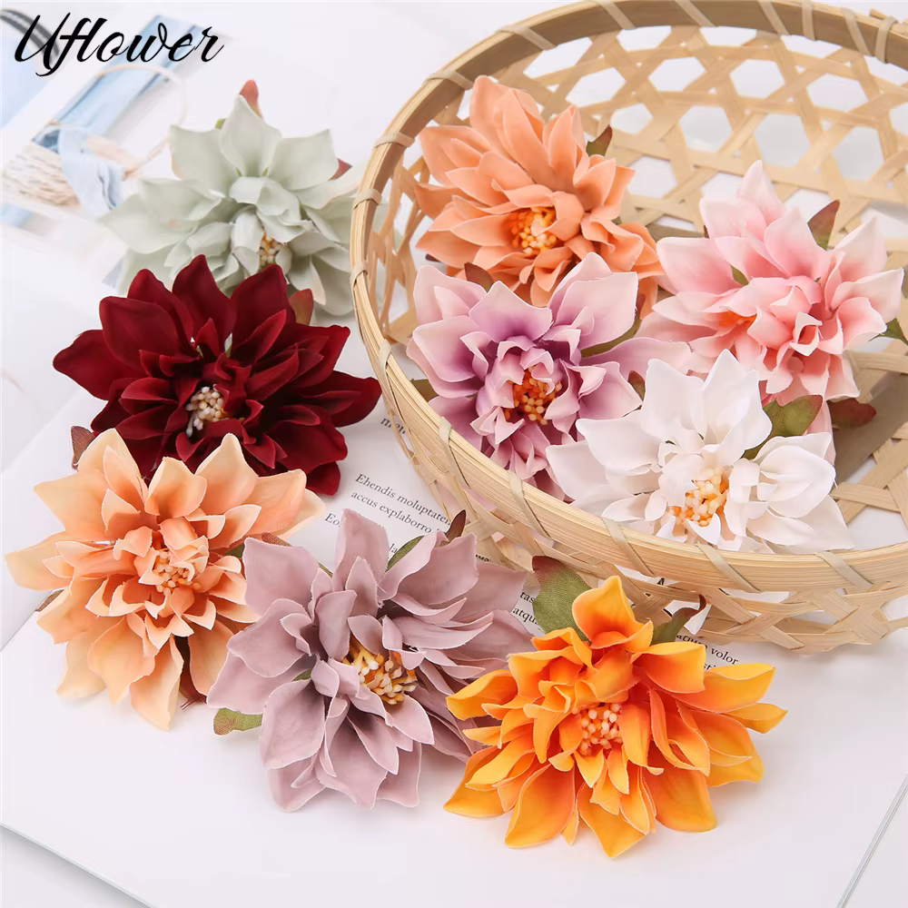 Têtes de fleurs Dahlia artificielles