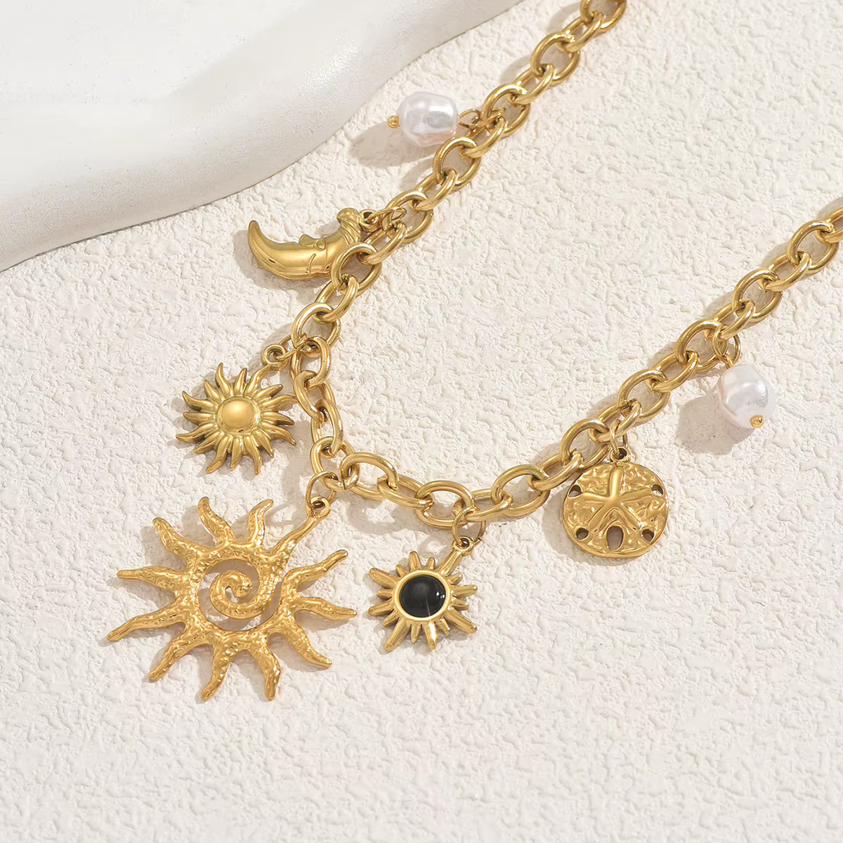 Colliers à pampilles en alliage pour femmes, pendentifs géométriques en perles de tournesol, personnalisés, à la mode, polyvalents, bijoux, cadeau de noël