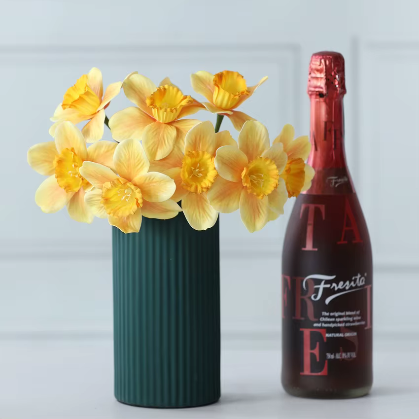 Bouquets de fleurs de narcisse artificielles au toucher réel