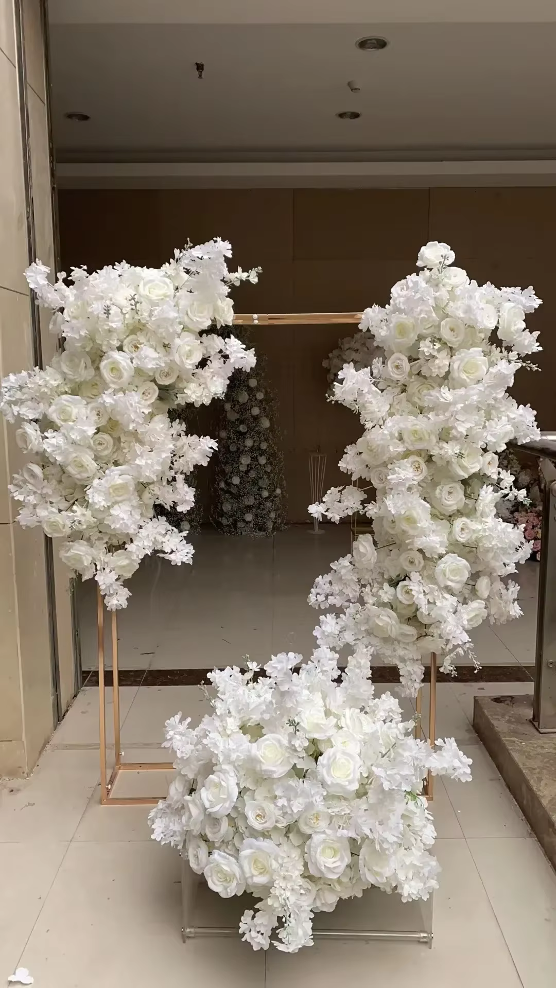 Roses de cerisier artificielles blanches