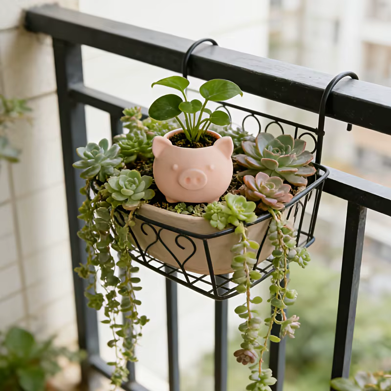 1PC Pot de fleurs en forme de cochon rose imprimé en 3D