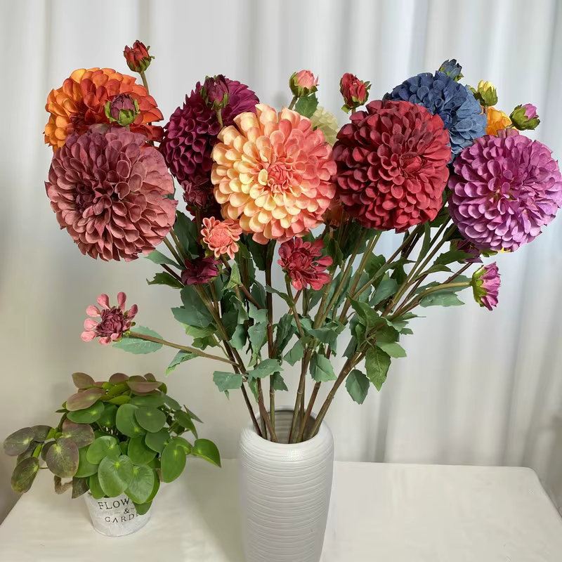Plante verte artificielle florale en tissu givré