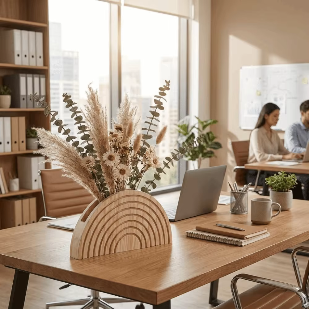 Support mural rustique en bois pour fleurs