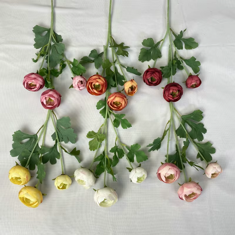 6 pièces de fleurs artificielles en soie
