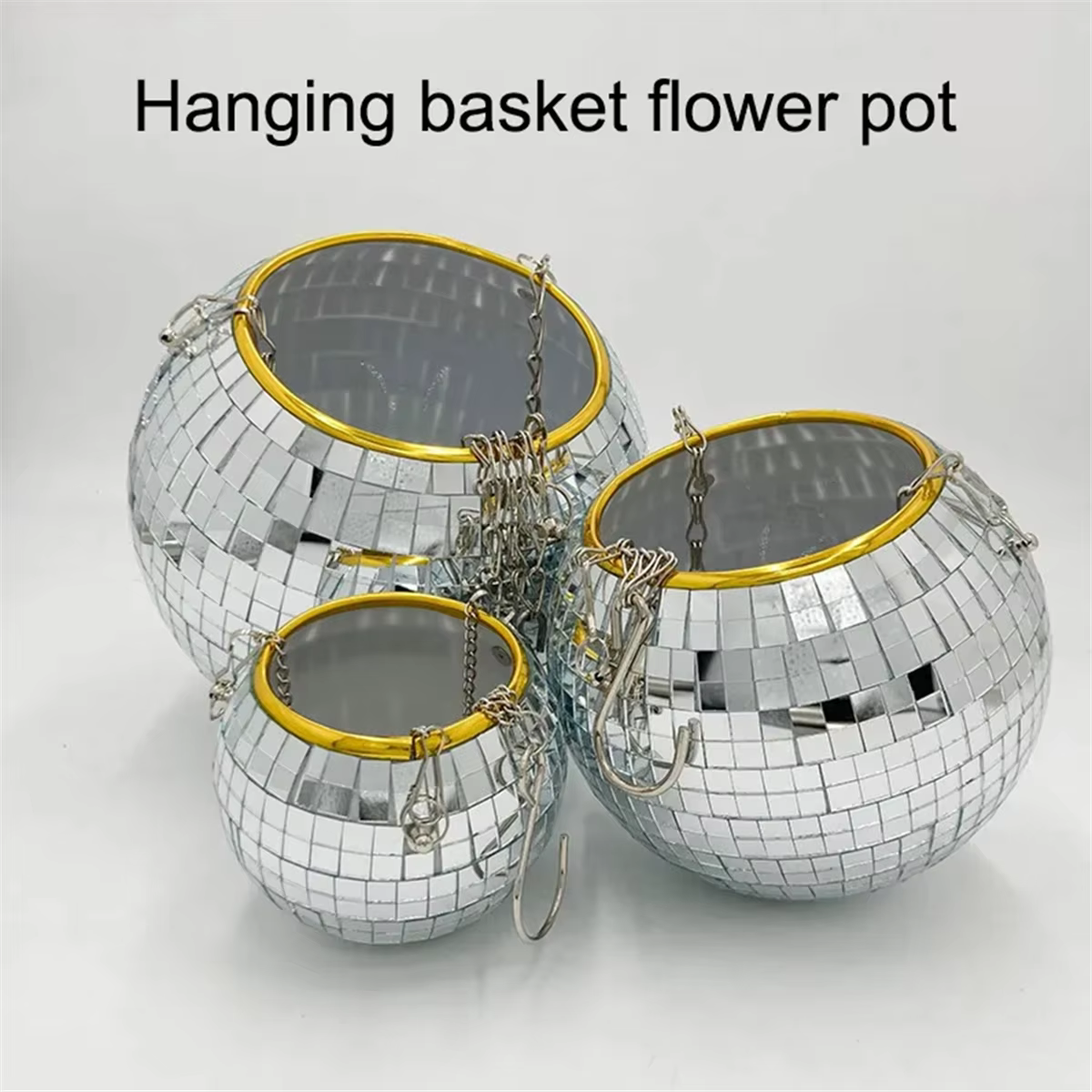 Chang Ball-Pot de Fleur Rond en Plastique avec Miroir