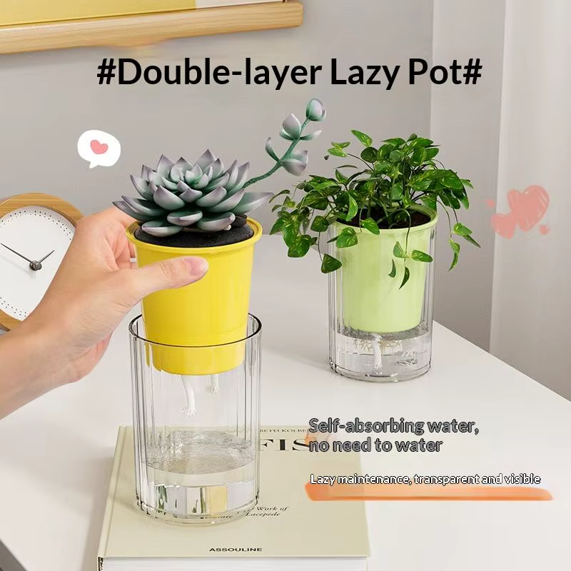 Pot auto-arrosant avec trou de drainage