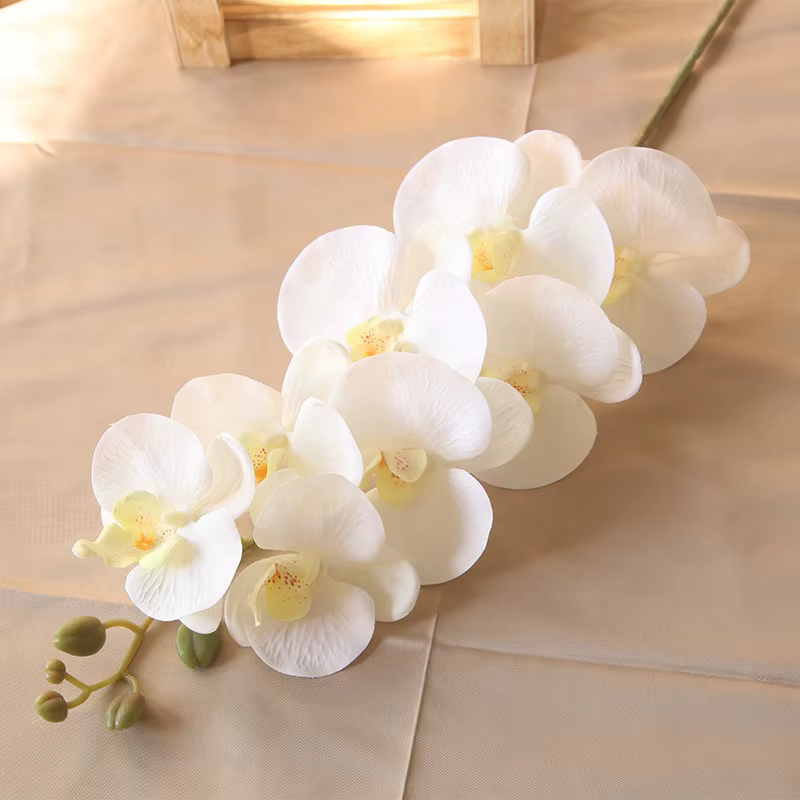 Décoration Maison Hôtel Fleurs Artificielles en Soie Papillon Orchidée Phalaenopsis Bouquet Matériel d'Arrangement Floral Mariage Accessoires Photo