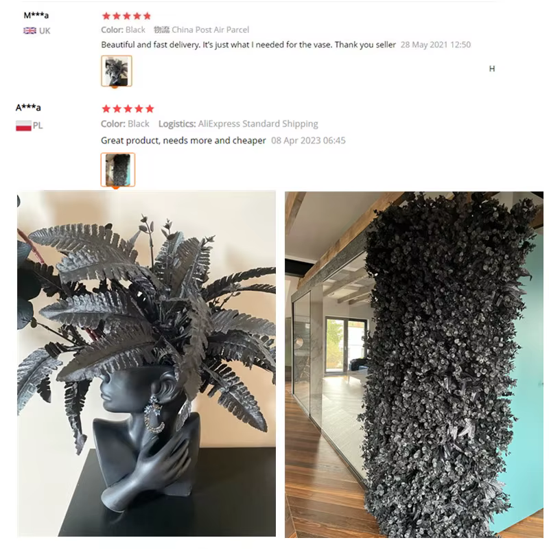 Herbe persane noire, plantes à fleurs artificielles