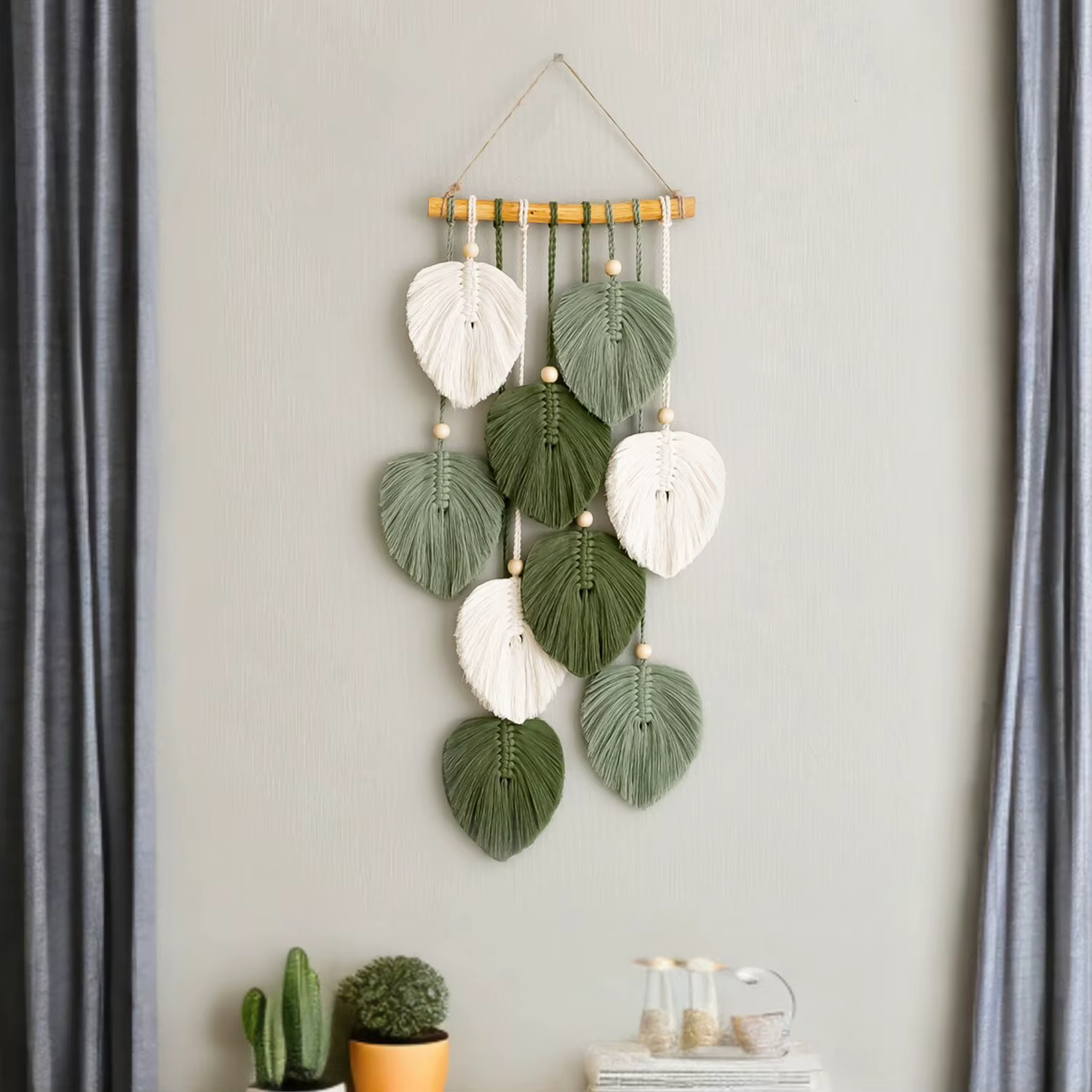 Décoration murale en macramé
