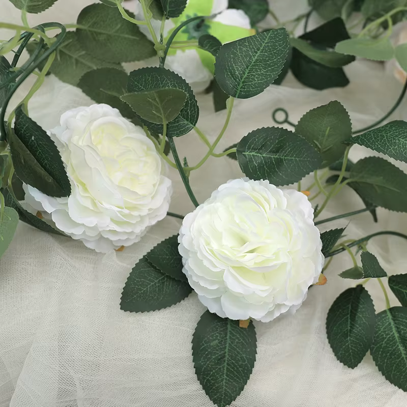 Rose soie pivoine artificielle grandes fleurs vignes mariage rotin lierre fête tenture murale arc guirlande maison jardin décoration plantes
