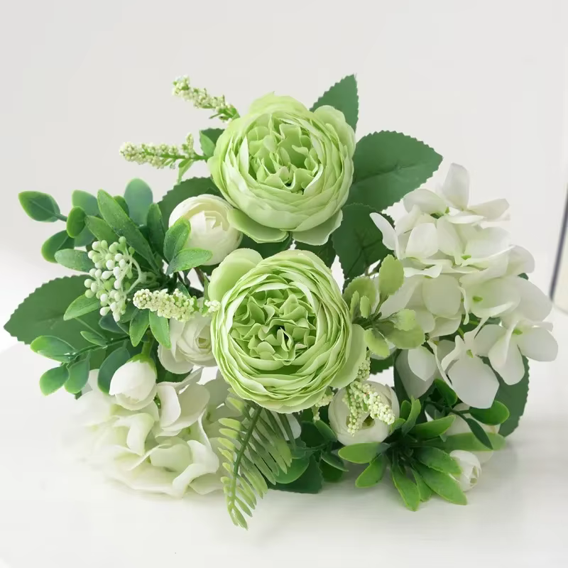 Bouquets en soie bleue