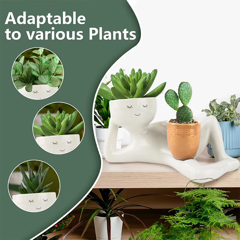 Nouvelles créations artisanales pour petits artisans : Ornement de pot de fleurs pour plantes succulentes vertes