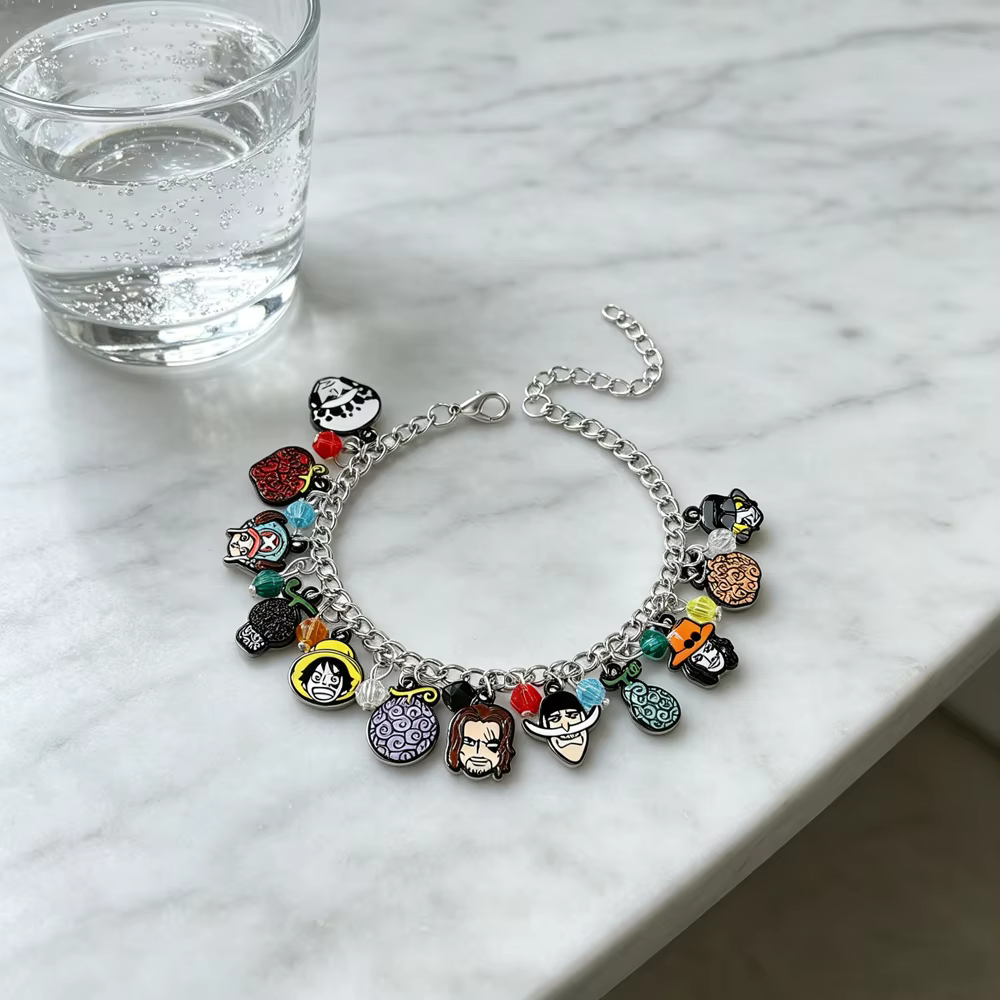 Bracelet en métal DIY One Piece, bijoux, souvenirs de bandes dessinées, cadeaux tendance, accessoires d'animations
