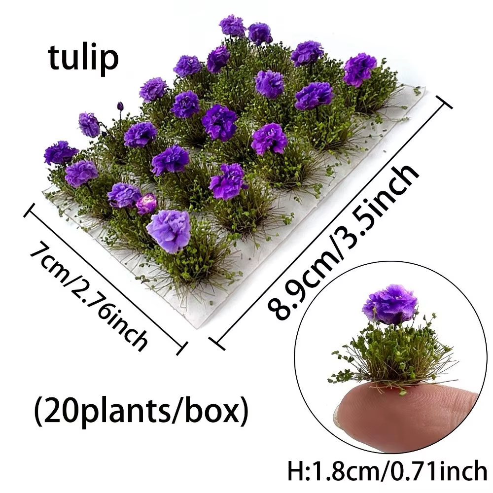 20 pièces de modèles de fleurs artificielles durables