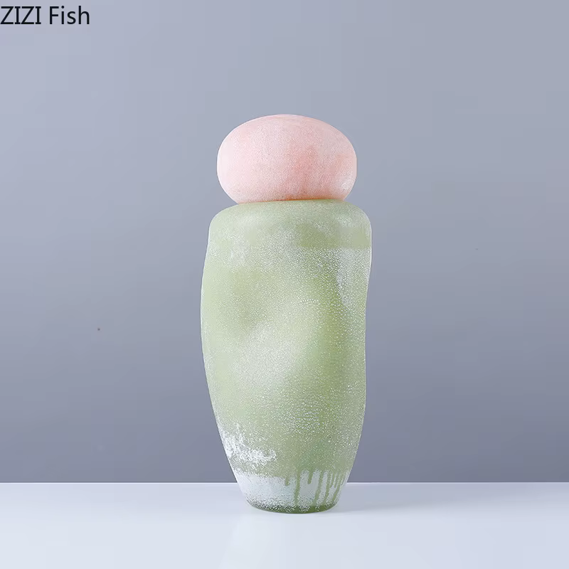 Vase en Verre Coloré avec Couvercle