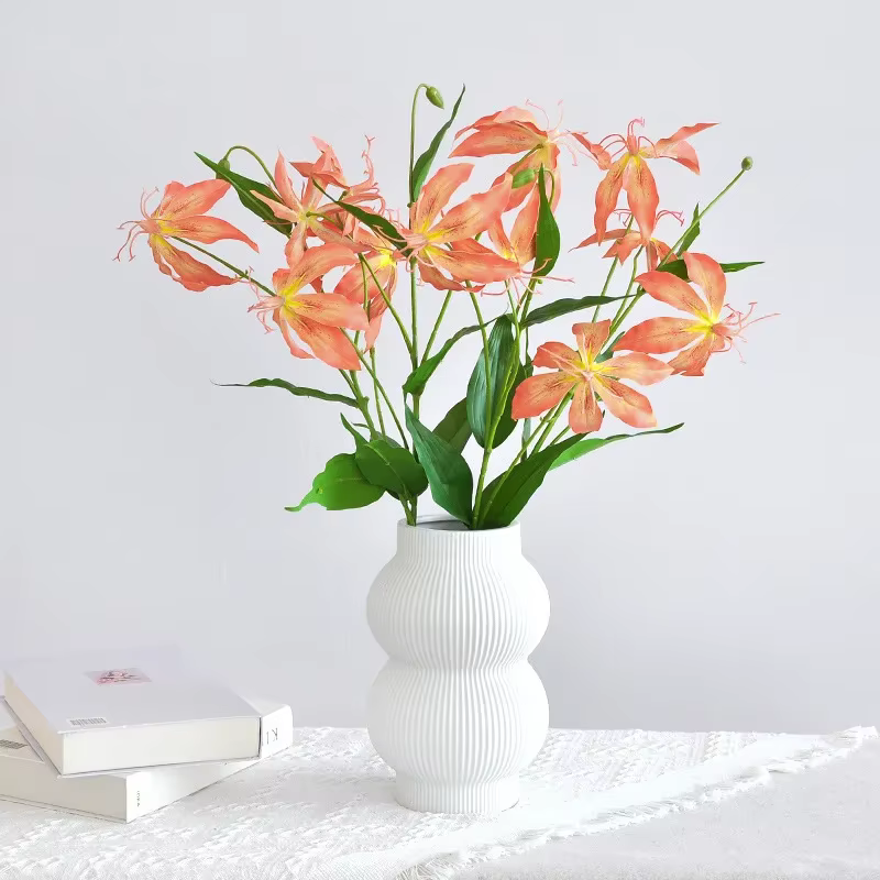 Fleur Artificielle de Lys Flamme de 77cm