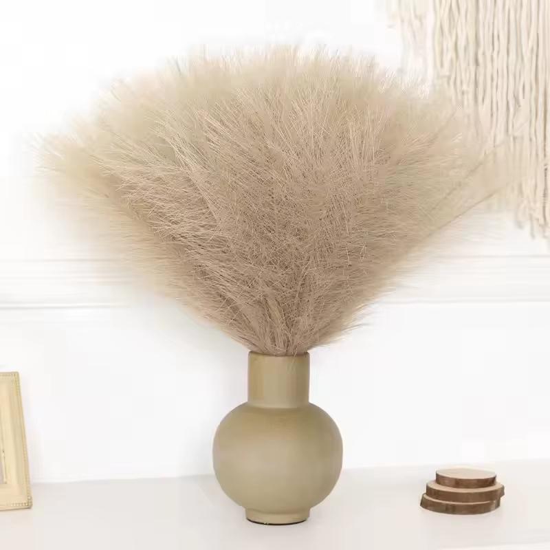 Fausses fleurs artificielles marron Pampas