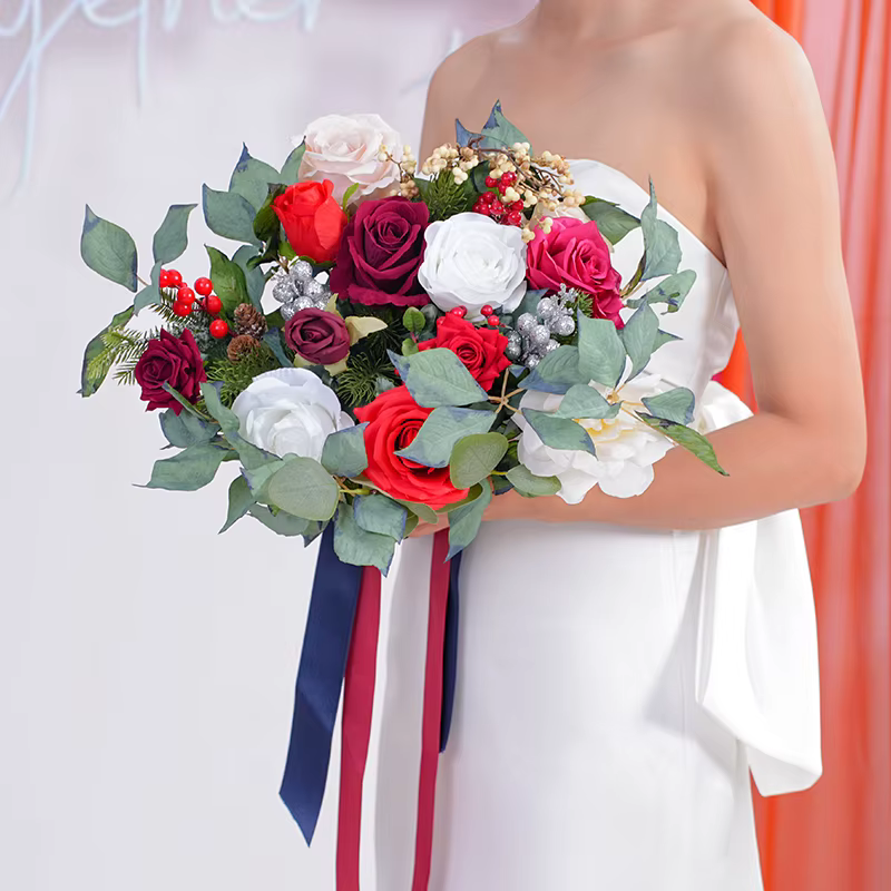 Bouquet de fleurs à main série noël A866204
