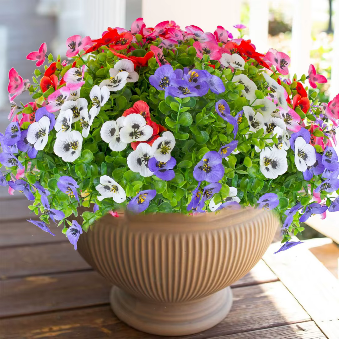 Fleurs en plastique pour décoration de jardin extérieur