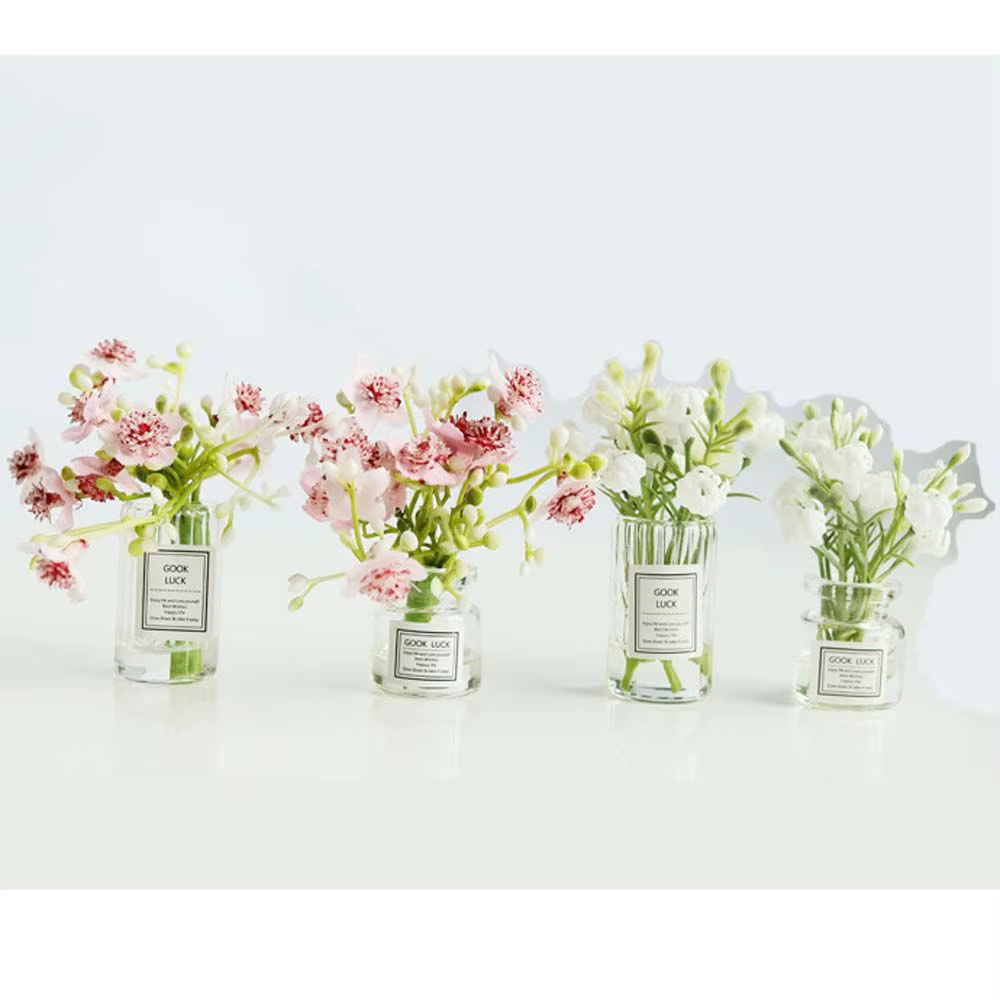 Pot d'arrangement Vase de fleurs séchées 1:12 maison de poupée Miniature Simulation plantes en Pot accessoires