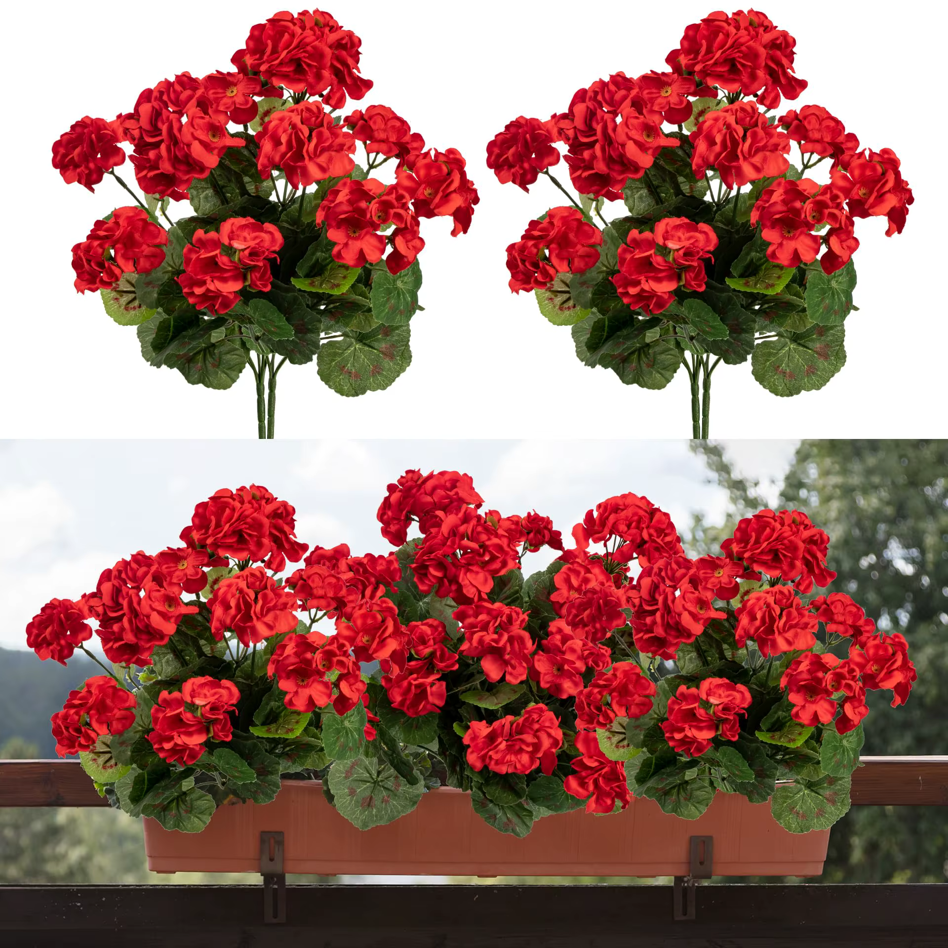 Fleurs artificielles en forme de géranium