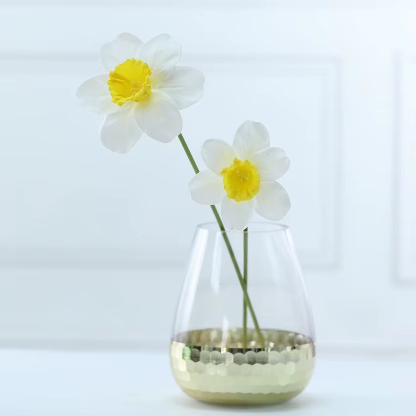 Bouquets de fleurs de narcisse artificielles au toucher réel