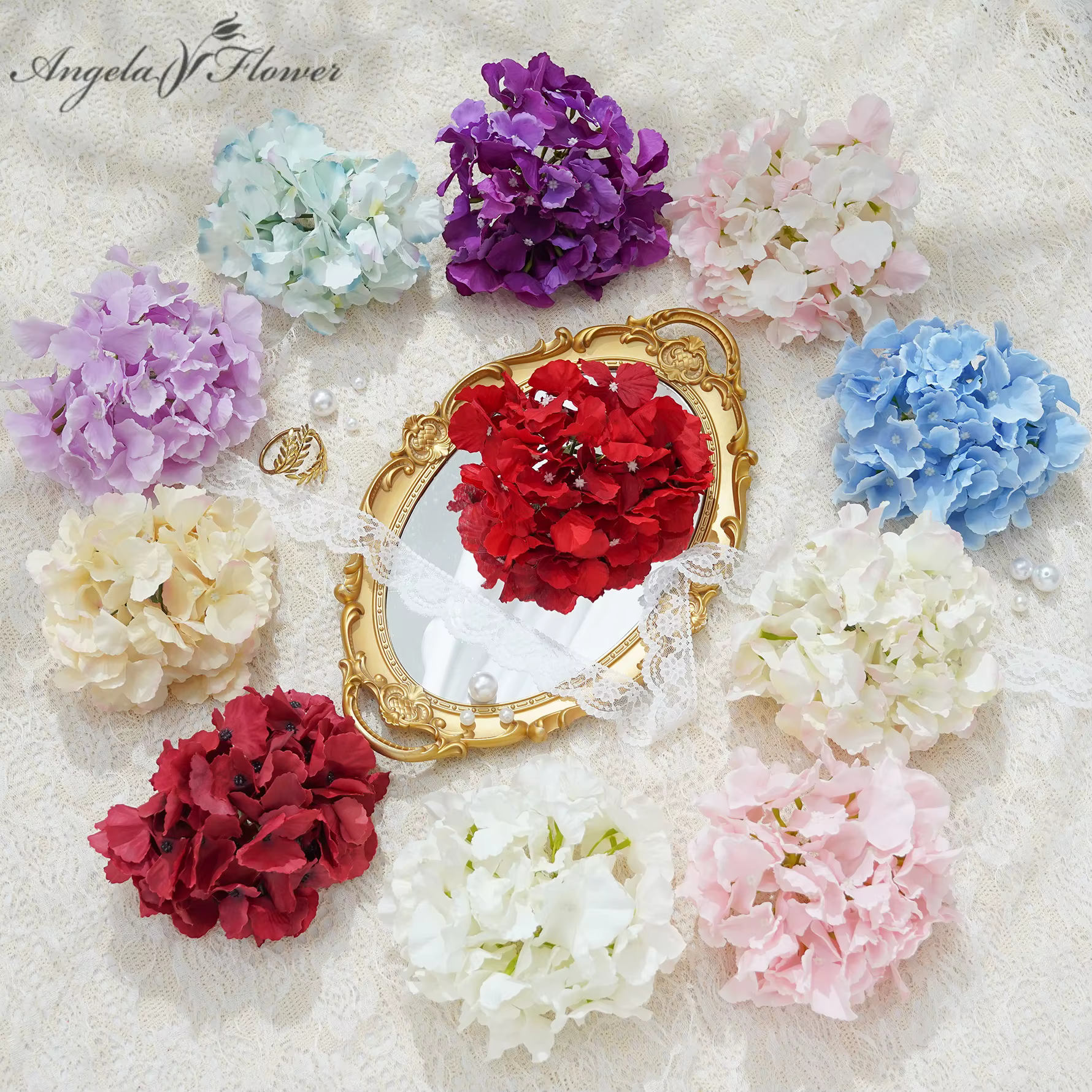 15 pièces/lot 18CM 54 pétales grandes têtes florales d'hortensia fleurs artificielles maison bricolage décoration de jardin de mariage faux flotteurs mur fête