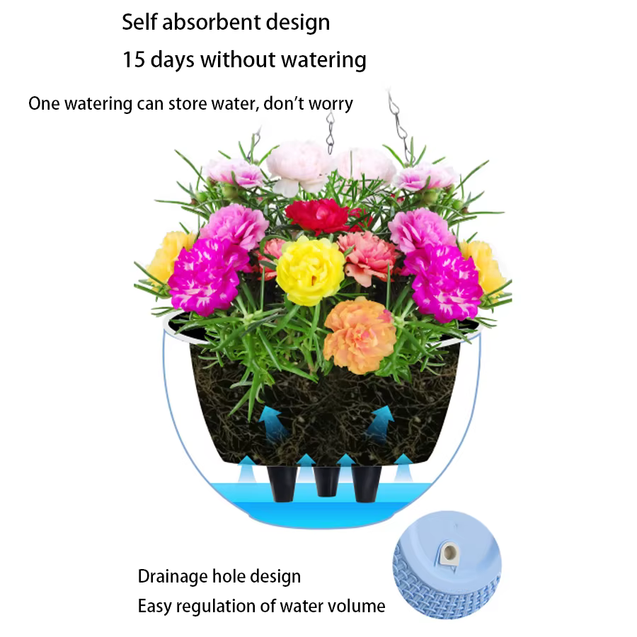 Pot de fleurs suspendu en plastique