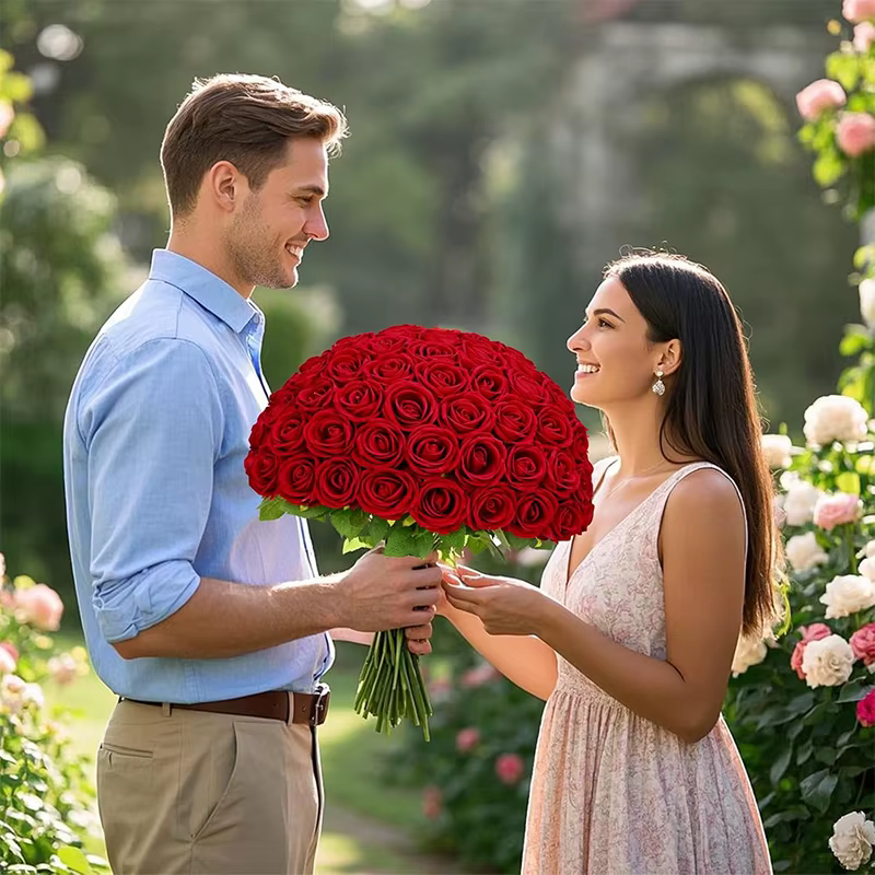 Roses rouges artificielles en vrac