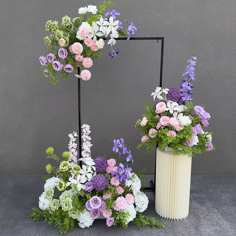 Décoration florale ronde en soie pour mariage, allée de cérémonie, fête de fiançailles, Noël, jardin