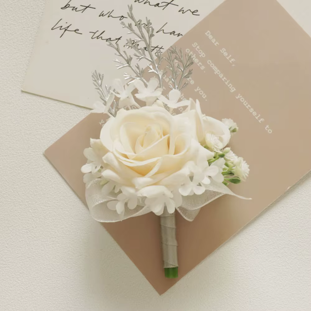 Corsages de fleurs artificielles Champagne