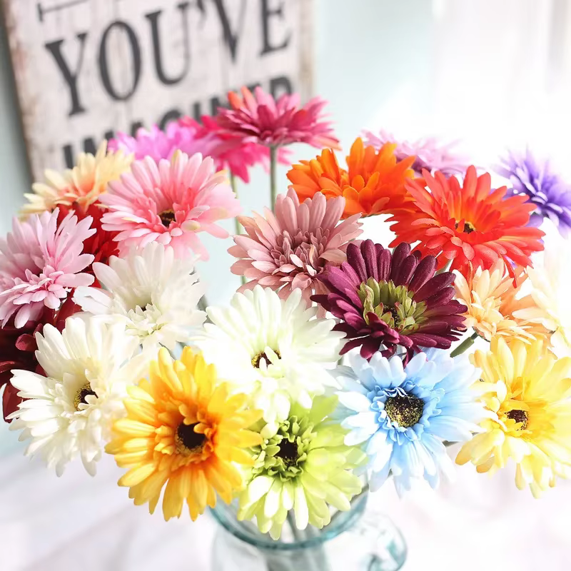 Branche de fleur de Gerbera artificielle 55cm