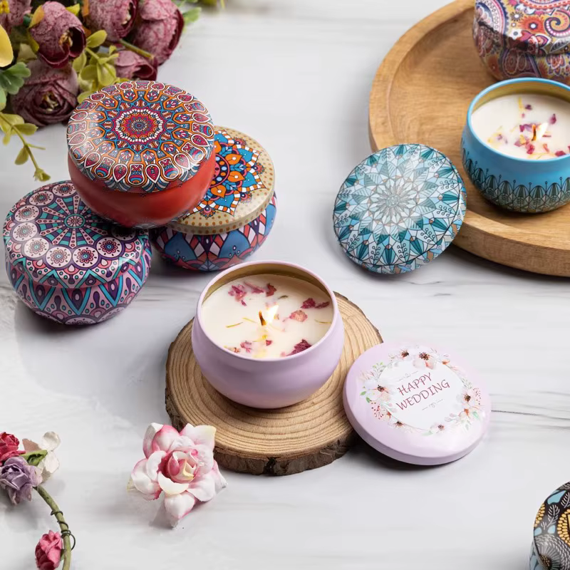 Bougie d'aromathérapie de fleurs séchées parfumées rétro
