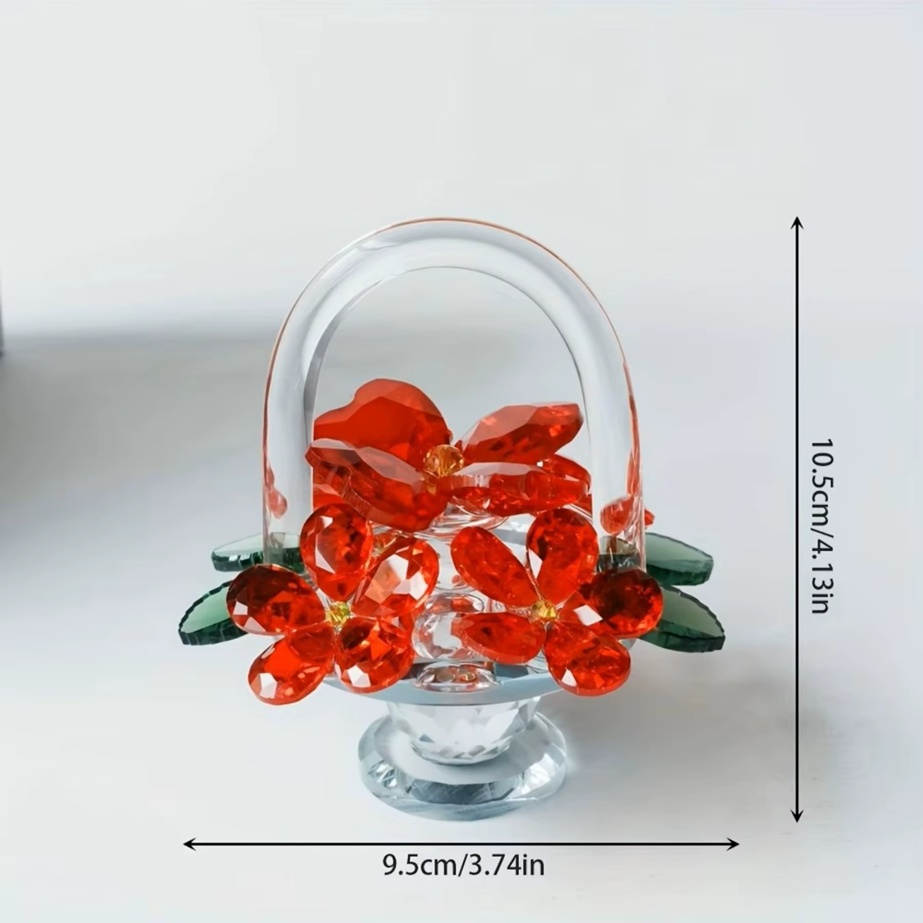 Ornement de panier à fleurs en cristal - Décoration élégante pour la maison