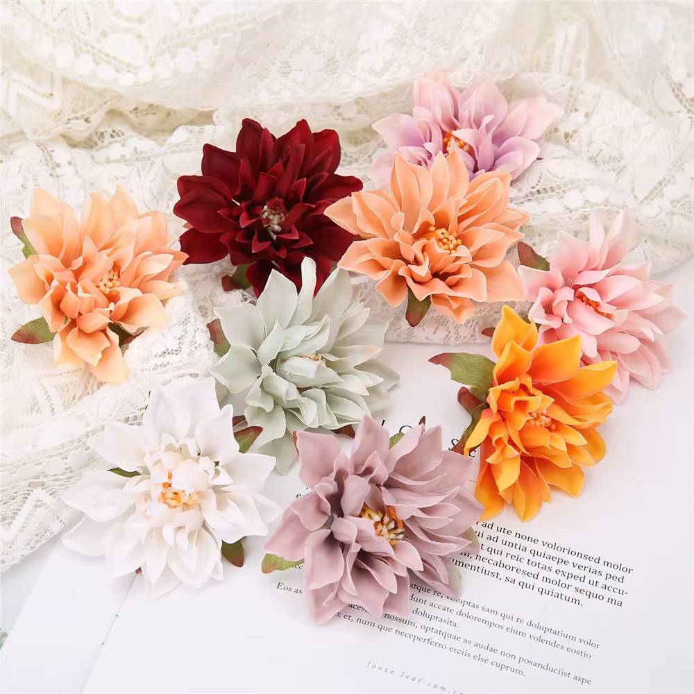 Têtes de fleurs de dahlia artificielles