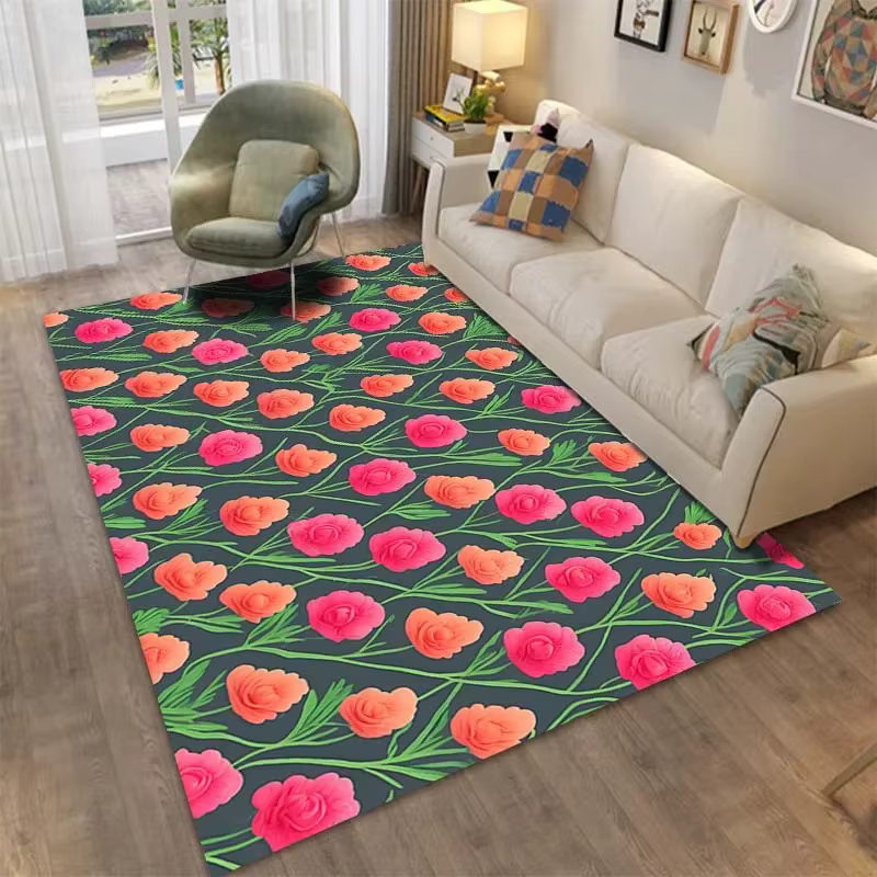 Tapis de sol à motif de fleurs, décoration de porte, maison, salon