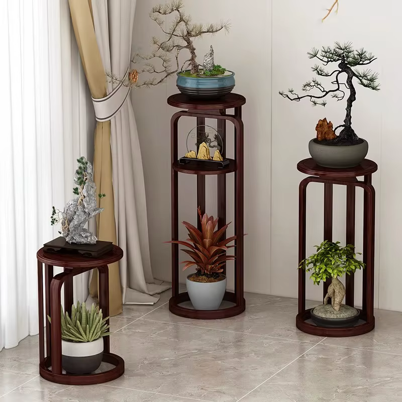 Support de fleurs en bambou de Style chinois Antique