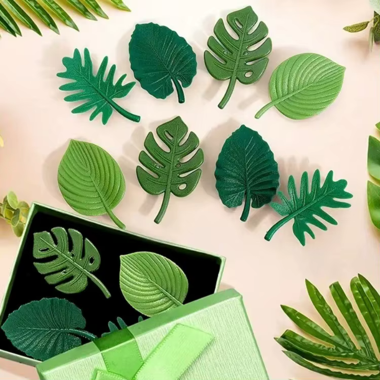 Aimants de réfrigérateur feuilles de plantes 3D